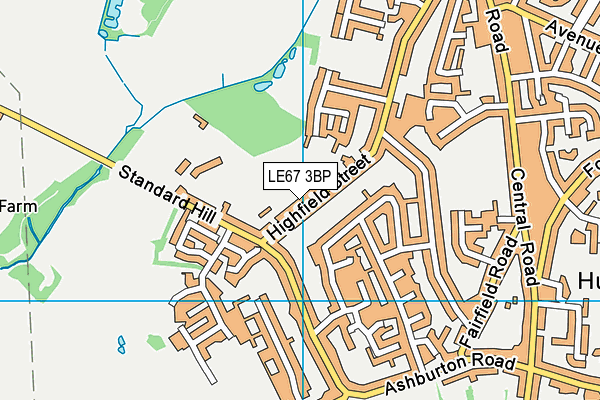 LE67 3BP map - OS VectorMap District (Ordnance Survey)