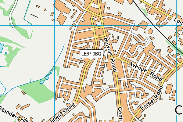 LE67 3BQ map - OS VectorMap District (Ordnance Survey)