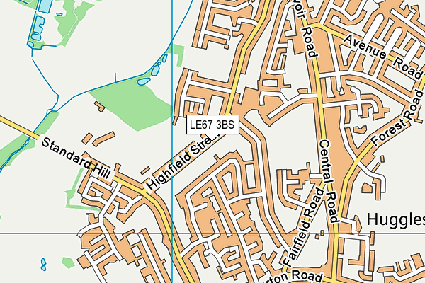 LE67 3BS map - OS VectorMap District (Ordnance Survey)