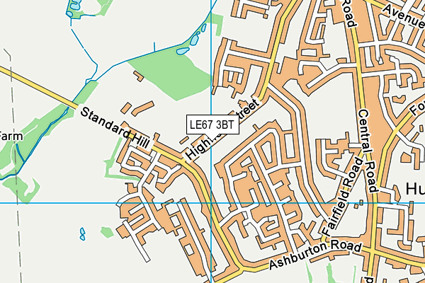 LE67 3BT map - OS VectorMap District (Ordnance Survey)