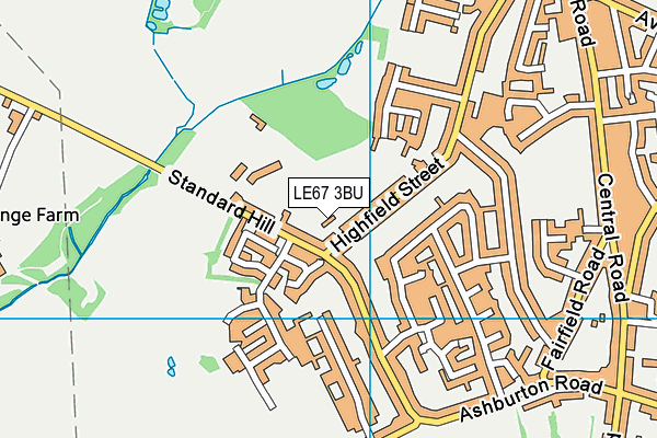 LE67 3BU map - OS VectorMap District (Ordnance Survey)