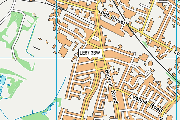 LE67 3BW map - OS VectorMap District (Ordnance Survey)