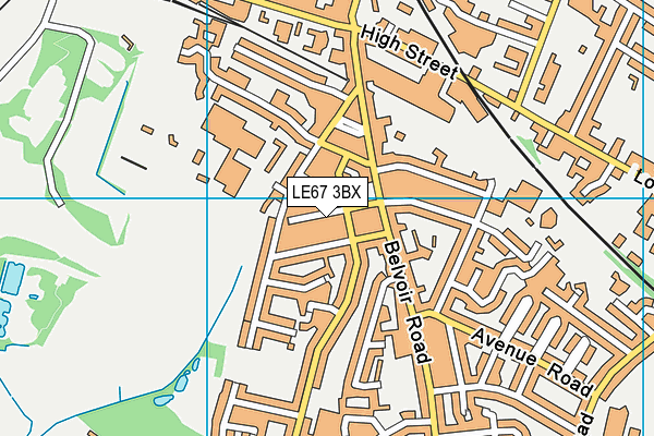 LE67 3BX map - OS VectorMap District (Ordnance Survey)