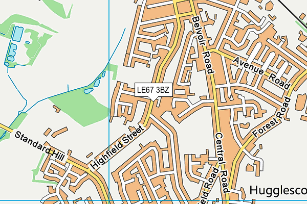 LE67 3BZ map - OS VectorMap District (Ordnance Survey)