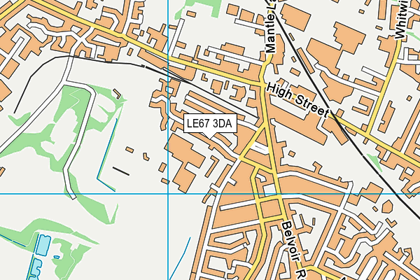 LE67 3DA map - OS VectorMap District (Ordnance Survey)