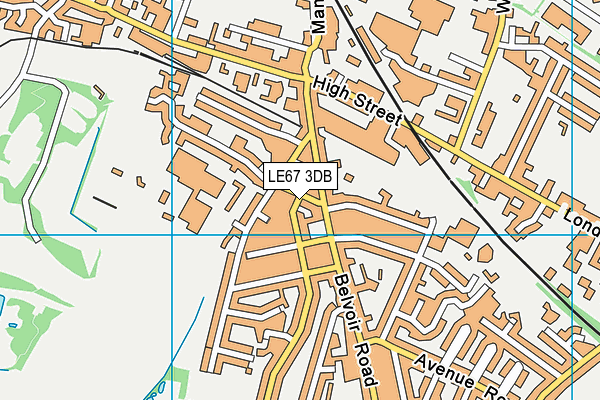 LE67 3DB map - OS VectorMap District (Ordnance Survey)