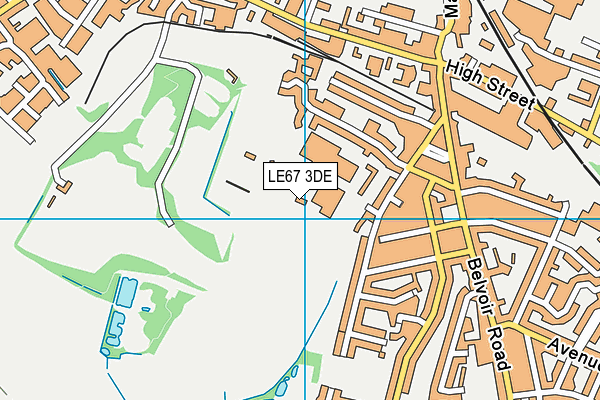 LE67 3DE map - OS VectorMap District (Ordnance Survey)