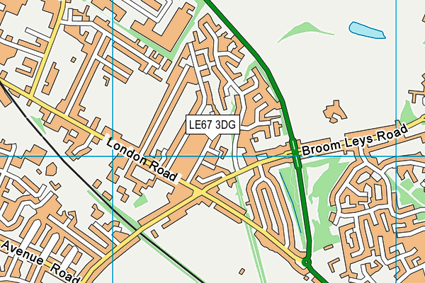 LE67 3DG map - OS VectorMap District (Ordnance Survey)
