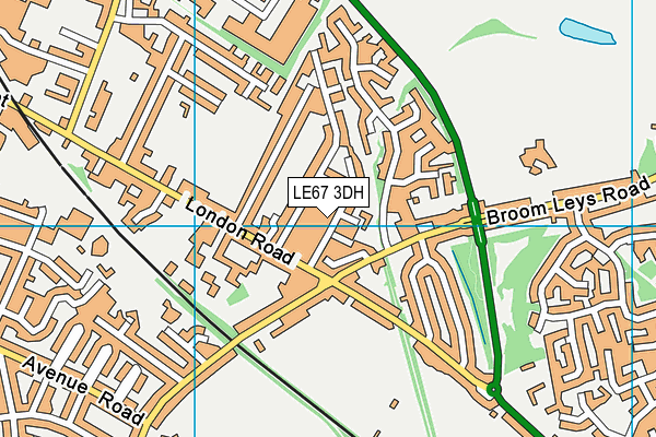 LE67 3DH map - OS VectorMap District (Ordnance Survey)