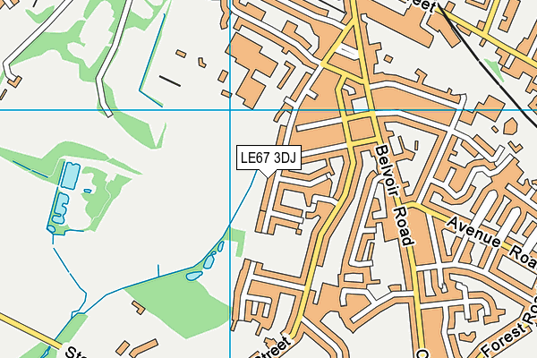 LE67 3DJ map - OS VectorMap District (Ordnance Survey)