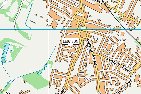 LE67 3DN map - OS VectorMap District (Ordnance Survey)