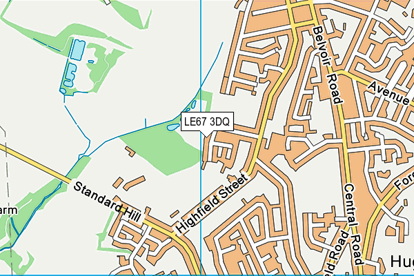 LE67 3DQ map - OS VectorMap District (Ordnance Survey)