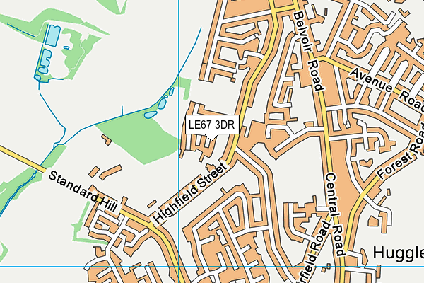 LE67 3DR map - OS VectorMap District (Ordnance Survey)