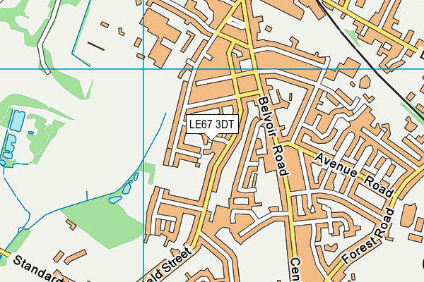 LE67 3DT map - OS VectorMap District (Ordnance Survey)