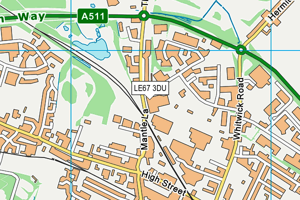 LE67 3DU map - OS VectorMap District (Ordnance Survey)