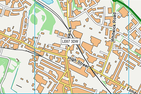 LE67 3DW map - OS VectorMap District (Ordnance Survey)