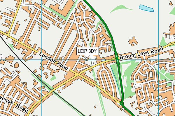 LE67 3DY map - OS VectorMap District (Ordnance Survey)