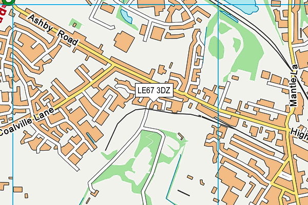 LE67 3DZ map - OS VectorMap District (Ordnance Survey)
