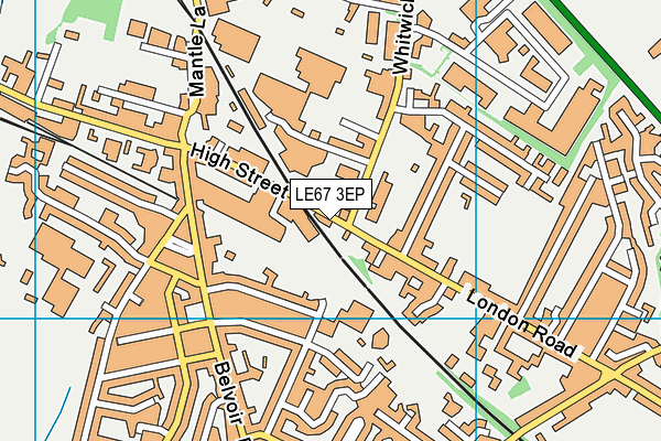 LE67 3EP map - OS VectorMap District (Ordnance Survey)