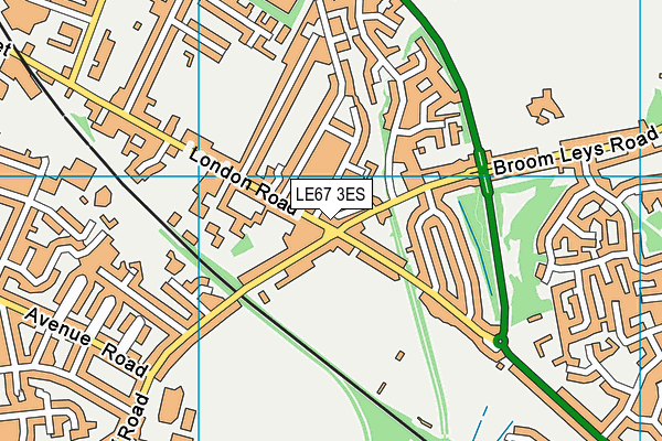 LE67 3ES map - OS VectorMap District (Ordnance Survey)