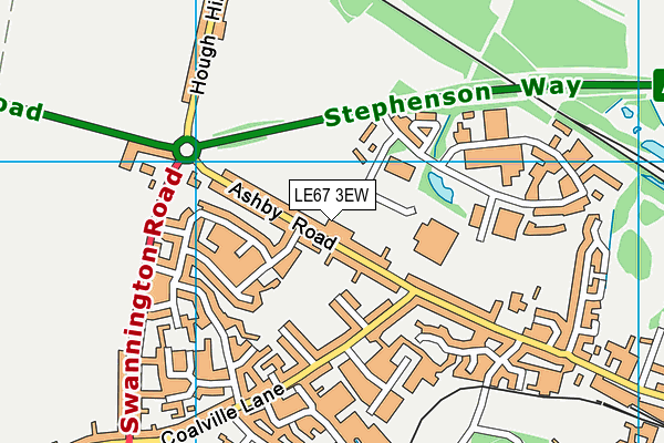 LE67 3EW map - OS VectorMap District (Ordnance Survey)