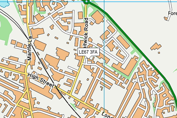 LE67 3FA map - OS VectorMap District (Ordnance Survey)
