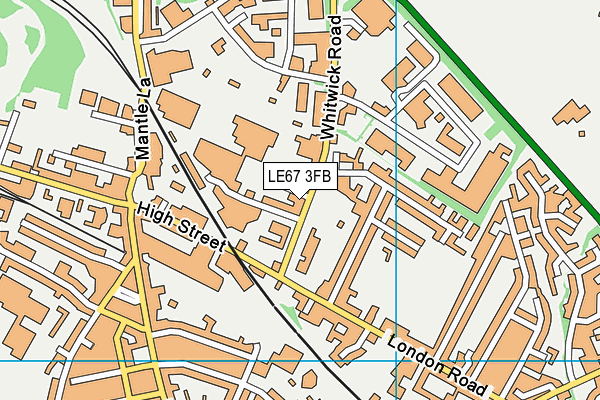LE67 3FB map - OS VectorMap District (Ordnance Survey)