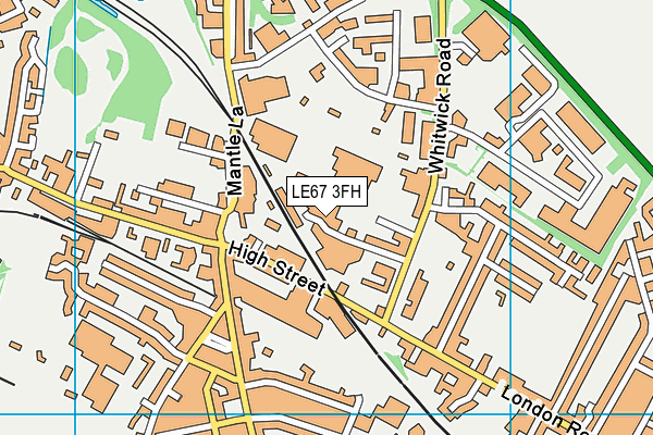 LE67 3FH map - OS VectorMap District (Ordnance Survey)