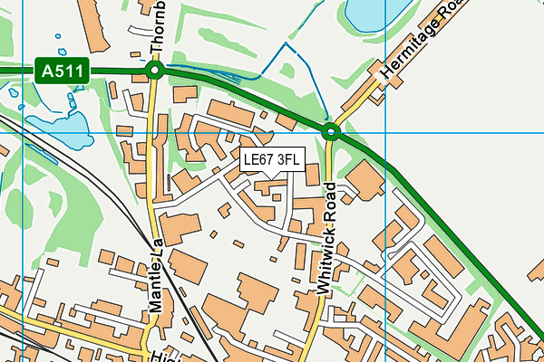 LE67 3FL map - OS VectorMap District (Ordnance Survey)