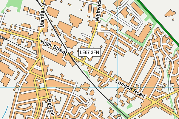 LE67 3FN map - OS VectorMap District (Ordnance Survey)