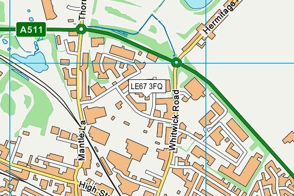 LE67 3FQ map - OS VectorMap District (Ordnance Survey)
