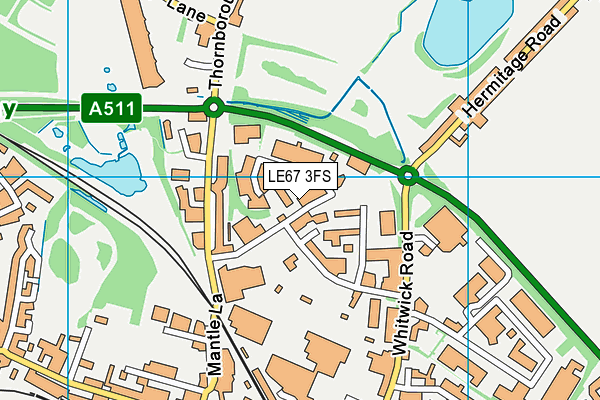 LE67 3FS map - OS VectorMap District (Ordnance Survey)