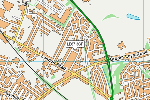 LE67 3GF map - OS VectorMap District (Ordnance Survey)