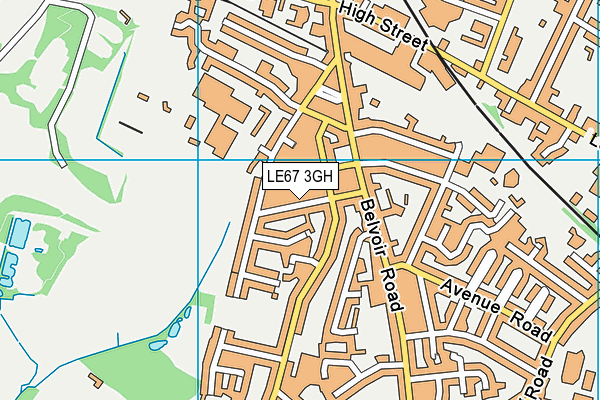 LE67 3GH map - OS VectorMap District (Ordnance Survey)