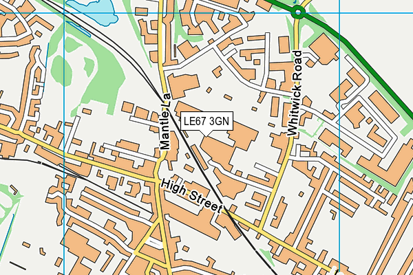 LE67 3GN map - OS VectorMap District (Ordnance Survey)