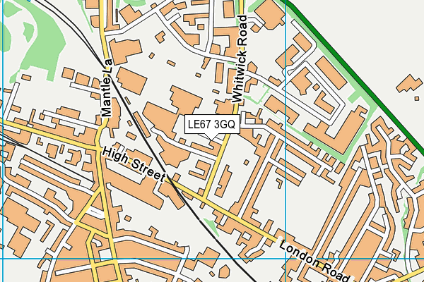 LE67 3GQ map - OS VectorMap District (Ordnance Survey)