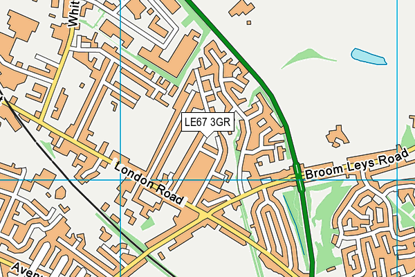 LE67 3GR map - OS VectorMap District (Ordnance Survey)