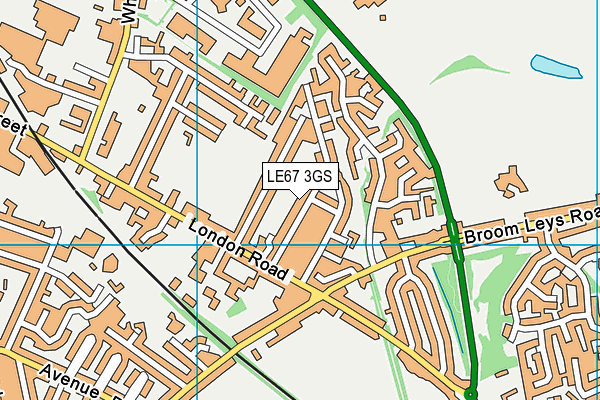 LE67 3GS map - OS VectorMap District (Ordnance Survey)