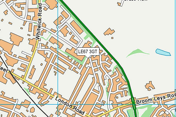 LE67 3GT map - OS VectorMap District (Ordnance Survey)
