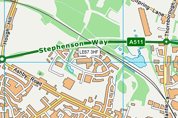 LE67 3HF map - OS VectorMap District (Ordnance Survey)