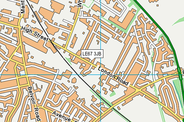 LE67 3JB map - OS VectorMap District (Ordnance Survey)