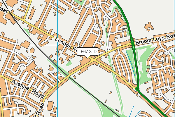 LE67 3JD map - OS VectorMap District (Ordnance Survey)
