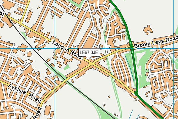 LE67 3JE map - OS VectorMap District (Ordnance Survey)