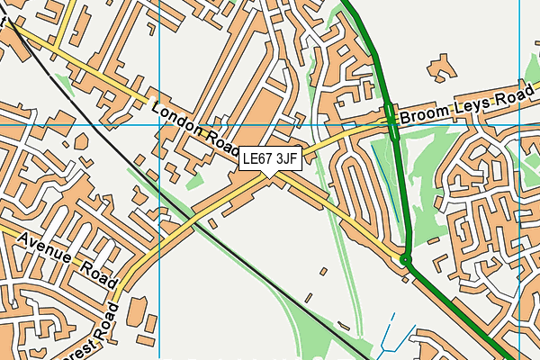 LE67 3JF map - OS VectorMap District (Ordnance Survey)