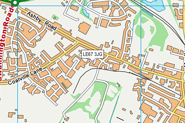 LE67 3JG map - OS VectorMap District (Ordnance Survey)