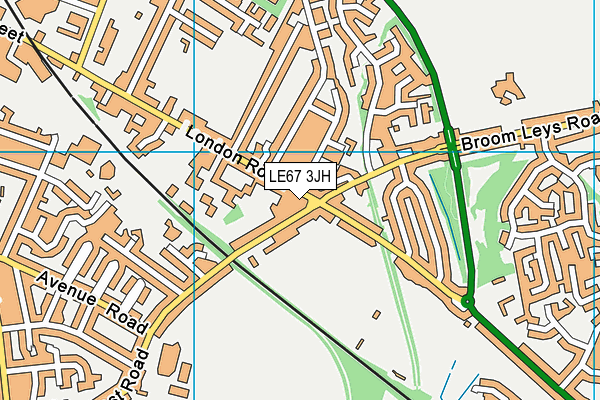 LE67 3JH map - OS VectorMap District (Ordnance Survey)