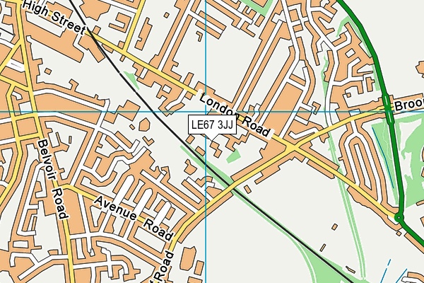 LE67 3JJ map - OS VectorMap District (Ordnance Survey)