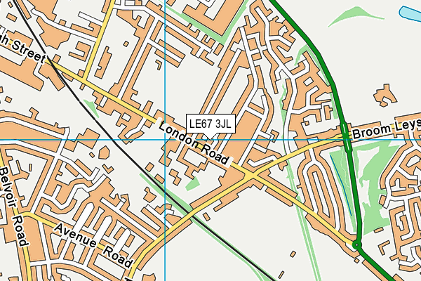LE67 3JL map - OS VectorMap District (Ordnance Survey)