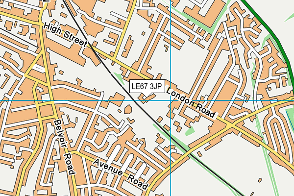 LE67 3JP map - OS VectorMap District (Ordnance Survey)