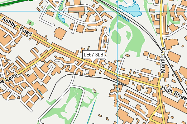 LE67 3LB map - OS VectorMap District (Ordnance Survey)